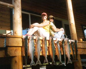 Red salmon caught from our shoreline.